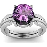 LMDPRAJAPATIS 8.25 Ratti 7.50 Carat Natural Amethyst Katela Jamuniya Stone 925 Sterling Silver Ring For Men And Women