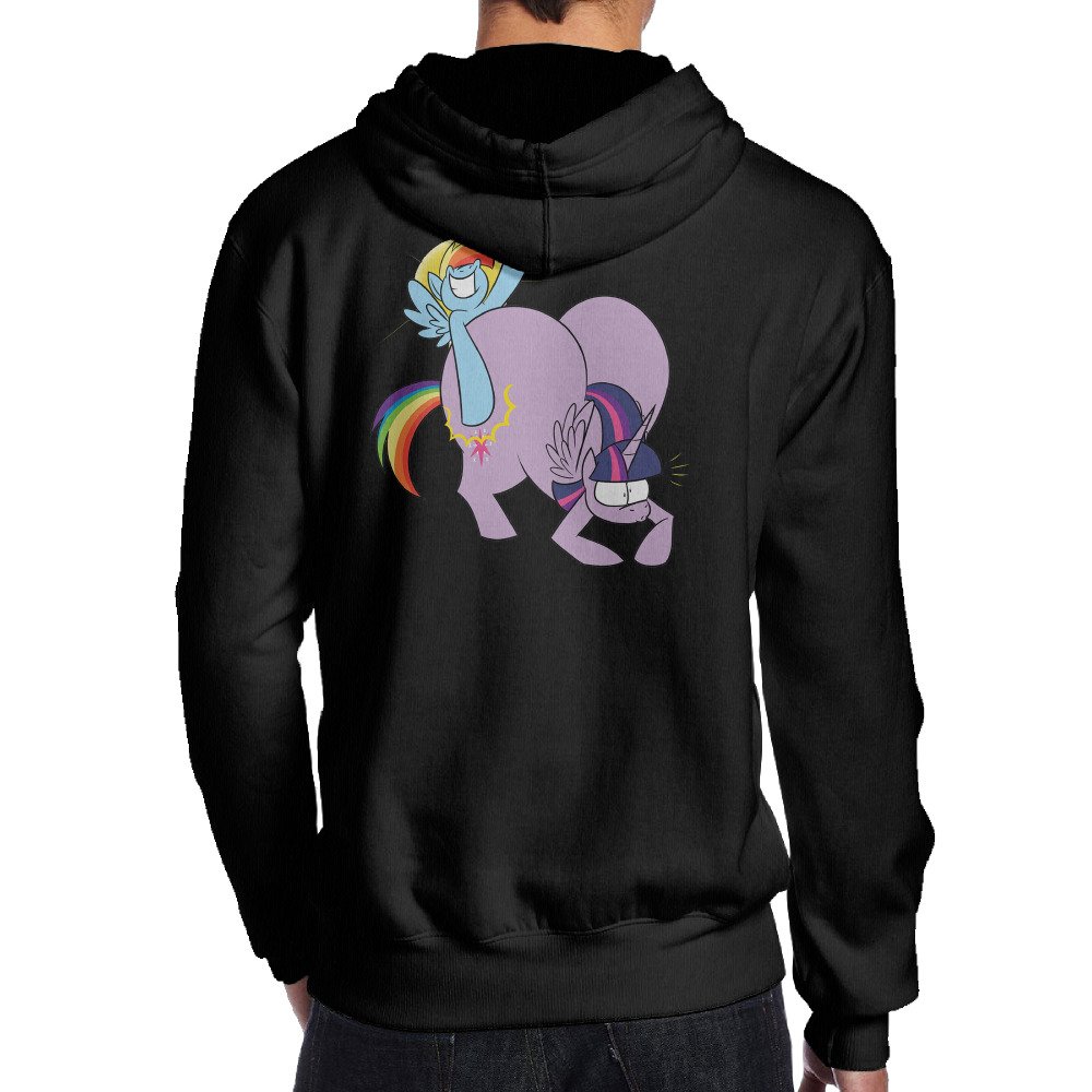 TYEJML Rainbow Dash Men's Pullover Hooded Sweatshirt Black