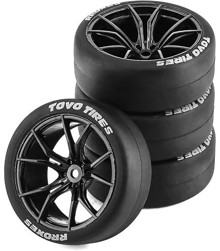 Amazon.com: Chanmoo 1/10 RC On Road Tires And Plastic Rally Wheels