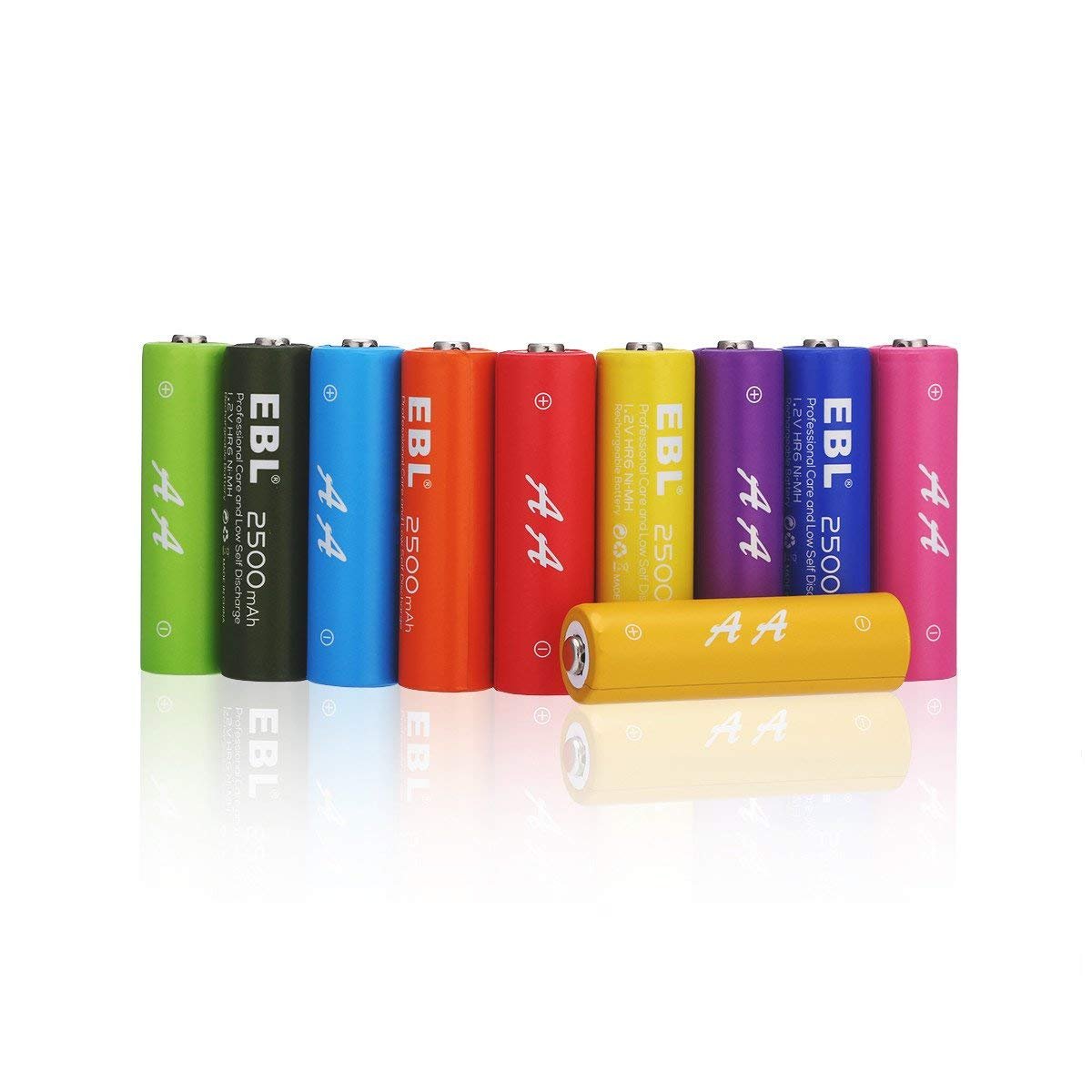 EBL 2500mAh AA Ni-MH Arco iris de la Batería Recargable para los Equipos Domésticos (Paquete de 10 Unidades)