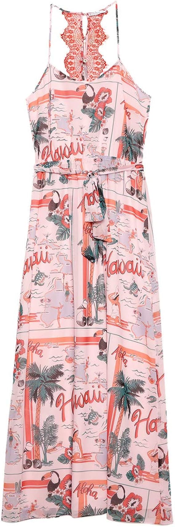 Motivi Vestito Lungo Fantasia Hawaii Rosa 44 Italian Size Amazon It Abbigliamento