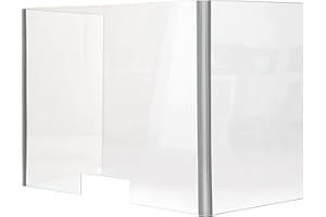 M&T Displays Foldable Sneeze Guard with Slot Cough Barrier Protective Shield Portable Student Desk Divider Screen Clear Table Panel for School 22x18x11 Inch