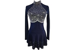 LIUHUO Ice Figure Skating Dress Girls Women Elegant Quality Crystals Competition Ice Dance Skirt Competition