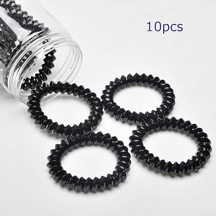Plastic Spiral Hair Ties Coil No Crease Hair Rubber Bands