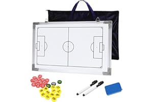 RoseFlower Magnetic Portable Football Coaching Board, Soccer Training Pro Double-Sided White Board Basketball Coaches Board Hanging Competition Teaching Command Winning Strategy Board with Marker