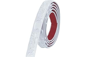 Yuzzy Flexible Molding Trim Self Adhesive, 16.4 Feet x 1 inch Feet Peel and Stick Crown Molding Wall Trim, Ceiling Molding for Wardrobe, Door, Furniture, Home Decor(White)