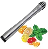 Drink Muddler, Stainless Steel Mojito Bar Tool with Nylon Tip