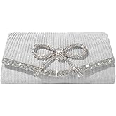Trisapu Bow Evening Bag Sparkly Clutch Purses for Women Wedding Glitter Rhinestone Party Prom Purse Dressy Clutch Bags | Bow, Sparkly, Wedding, Glitter, Rhinestone, Party