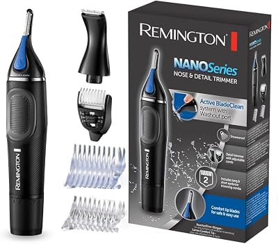 Taglia peli Naso, Orecchie professionale Indolore, rifinitore per peli del naso, orecchie, sopracciglia, regolabarba, incl. 2 pettini di fissaggio, rifinitore per dettagli 1-5 mm, NE3870