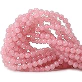 CHEAVIAN 60PCS 6mm Natural Rose Quartz Gemstone Round Loose Bead Pink Crystal for Jewelry Making 1 Strand 15"