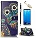 Galaxy S8 Case, Galaxy S8 Wallet Case Flip Kickstand Case Premuim Leather Cover 3D Art Colorful Owl Painting Shockproof Soft Inner Bumper with Card Slot & Dust Plug & Stylus Pen - S8