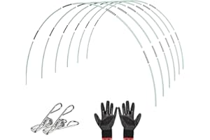 FUUNER Garden Greenhouse Hoops, 30PCS 7FT Rust Free Fiberglass Rods Plant Support Stakes with Gloves, DIY Row Cover Frame for Outdoor Plants Grow Tunnel Garden Netting Durable Gardening Supplies