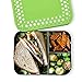 LunchBots Large Trio Stainless Steel Lunch Container -Three Section Design for Sandwich and Two Sides - Metal Bento Lunch Box - Eco-Friendly - Stainless Lid - Green Dots