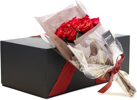 Amazon Makefuture 女性に贈る プリザーブドフラワー 薔薇 プロポーズ 花束 バラ ラメ 赤 キラキラ 長持ち 11本 プリザーブドフラワー オンライン通販
