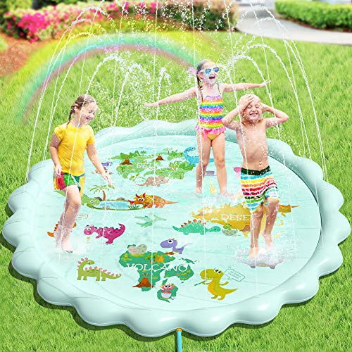 Peradix Water Jet Mat for Children's Toys, 200 cm Pearl Water Spray Mat PVC Sprinkler Splash Pad,Outdoor Water Play for Girls and Boys Gardens and Lawns