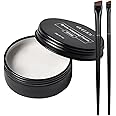 QUEEJOY 20g White Brow Mapping Paste Brow Contour Paste Brow Lip Shape Position Tool,2pcs Eyebrow Brush Set, Mapping Tool for Sketching Contouring the Eyebrow and Lip