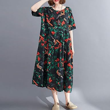 vestido de linho floral