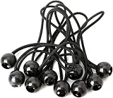Nuoshen 12 Pcs Black Tarpaulin Bungee Balls 15cm 3mm Ball Diameter view 5