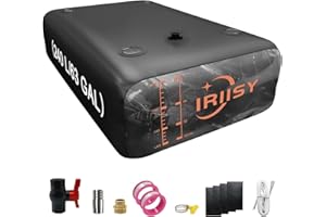 IRIISY 240L Water Storage Bladder with w/Water Level Indicator, 63 Gallon Foldable Water Bladder Tank, PVC Portable Emergency