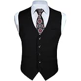 Enlision Men's Suit Vest Business Formal Dress Waistcoat Solid Color Vest for Suit or Tuxedo