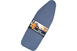 SAVUK Ironing Board Cover and Pad Standard Size 18x49 inch, Large Extra Wide, Adjustable Elastic Edge Fit, Extra Thick, Heat Reflective, Non Stick Scorch and Stain Resistant (18" X 49", Blue)