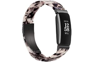 Wongeto Compatible with Fitbit Inspire 2 & Inspire/Inspire HR Bands for Women, Resin Wristband Strap Bands for Fitbit Inspire accssorises (Flower Grey)