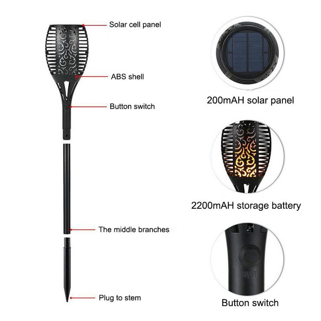 Pinsparkle Outdoor Lighting Solar LED Flame Lamp Garden Lawn Landscape Light Landscape Lighting & Accessories