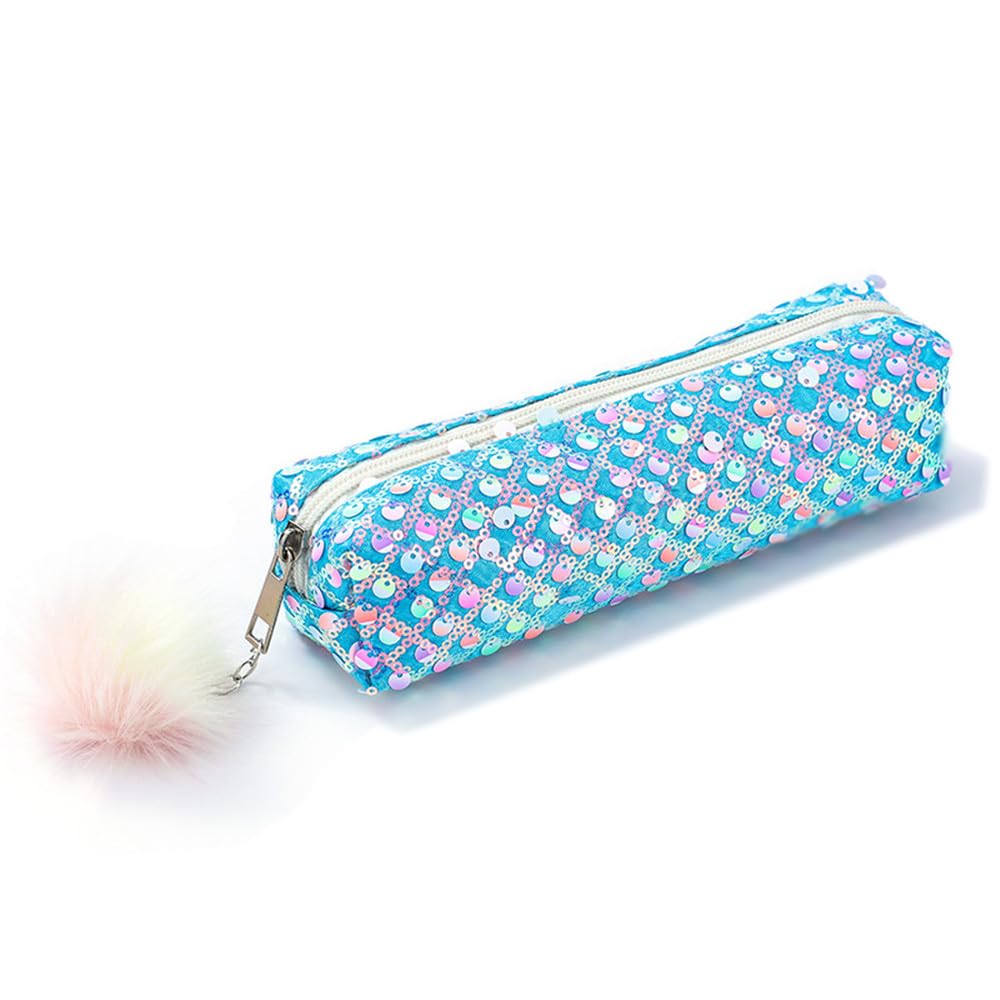 NIXNUT Pencil Case Pen Bag Holder Large Capacity with Glitters Sequins Office Organizer Storage for Students Girls
