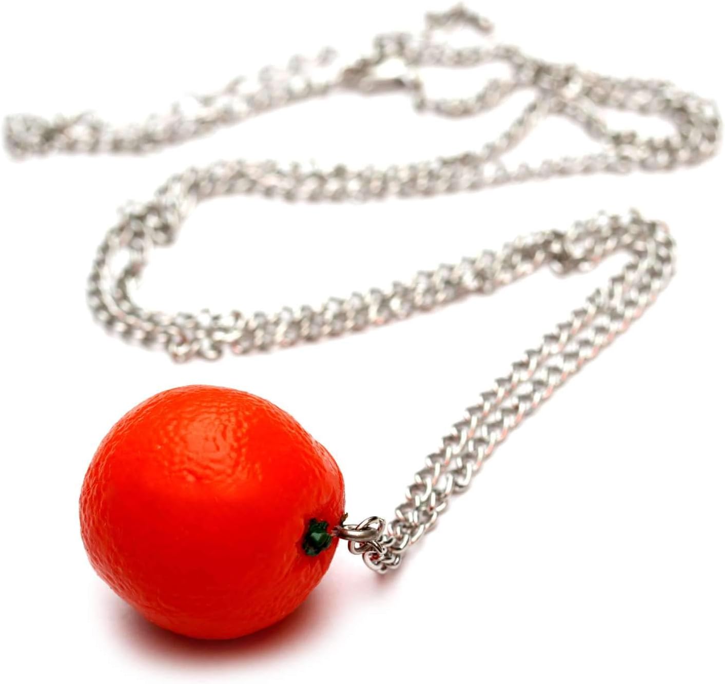 Oranges Necklace - Approximately 70 cm Long Chain - Fruit Pendant Orange Party