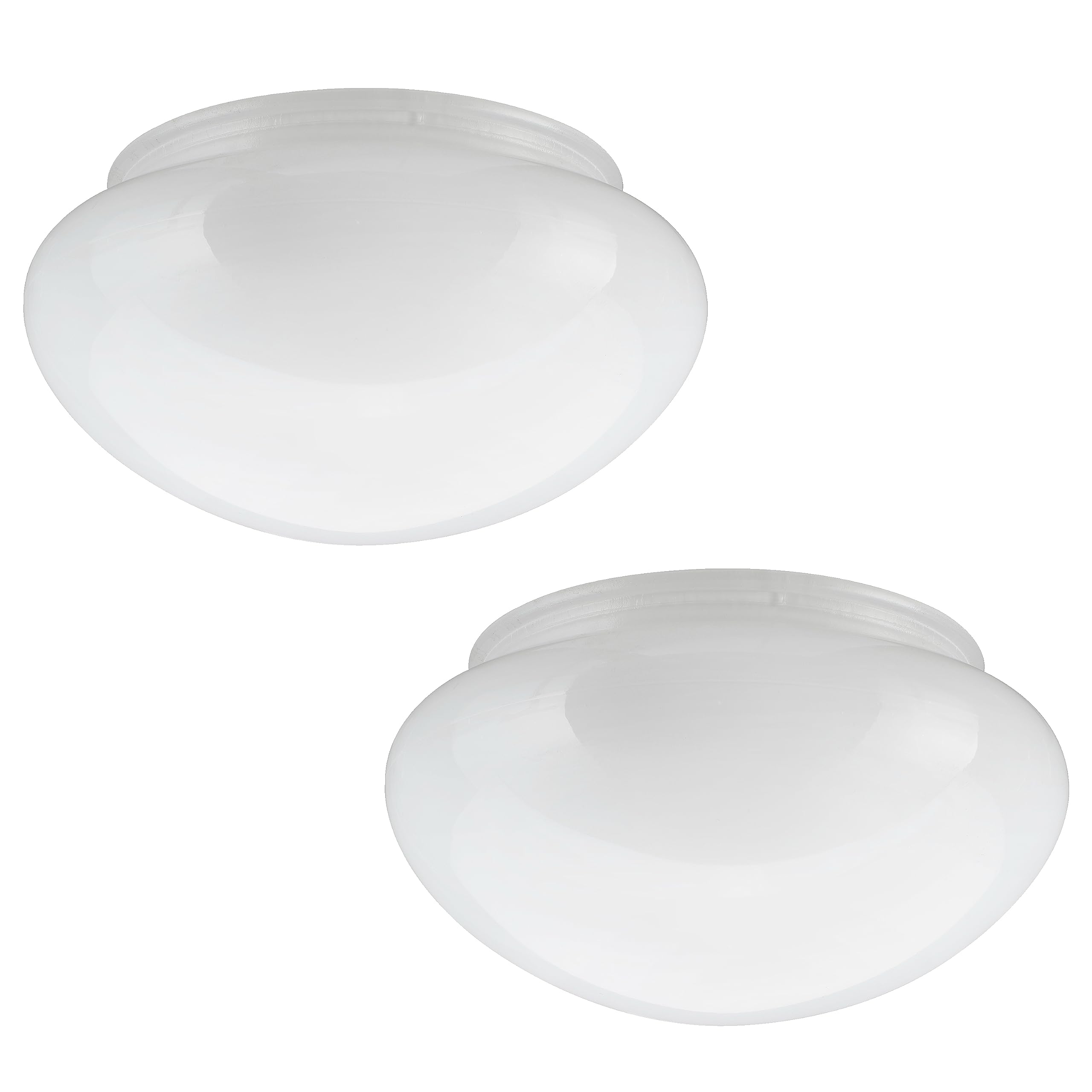 Photo 1 of Aspen Creative 23606-02, 6" White Opal Mushroom Glass Shade For Ceiling Fixture, 6" Dia x 4" H/Fitter 5-1/2", 2 Pack
