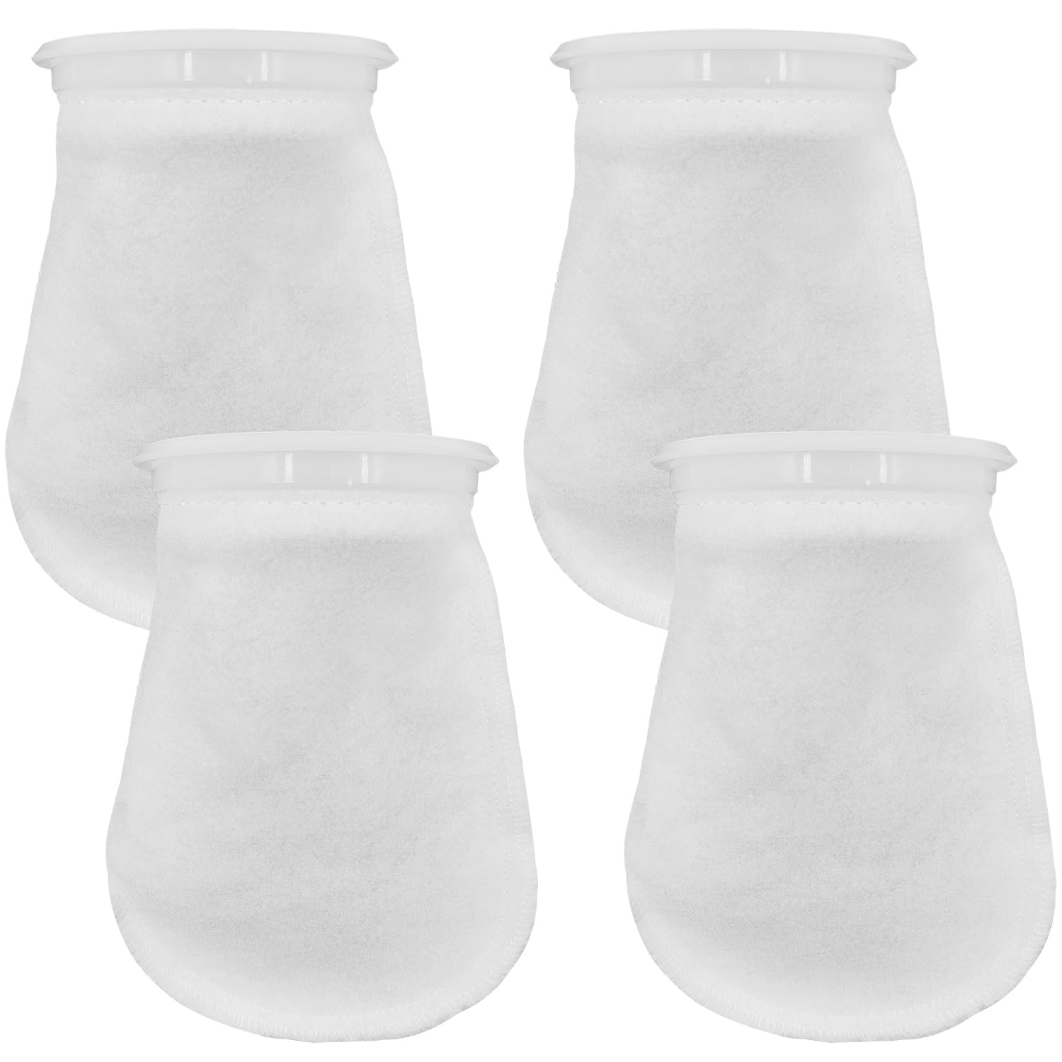 AYWFEY 4 Pcs 4 Inch Ring by 7 Inch Long Filter Socks 200 Micron, Marine Aquarium Fiter Socks, Pool Filter Bags for Freshwater Saltwater Aquariums Fish Tank, Sump Filter Socks, Use in Ponds Overflows