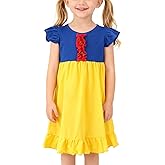Toddler Girls Cotton Princess Dress Multi-Color Flutter Sleeve Summer Outfits 3-8Y