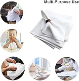 Luxury 100% White Cotton Napkins - 12 Oversized Hotel Quality 41x41 cm view 5