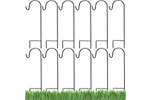 ASHMANONLINE Ashman Shepherd's Hooks 25 Inch (12 Pack), Black, Made of Premium Metal for Hanging Solar Lights, Bird Feeders, Mason Jars, Christmas Lights, Lanterns, Garden Stakes and Wedding Décor