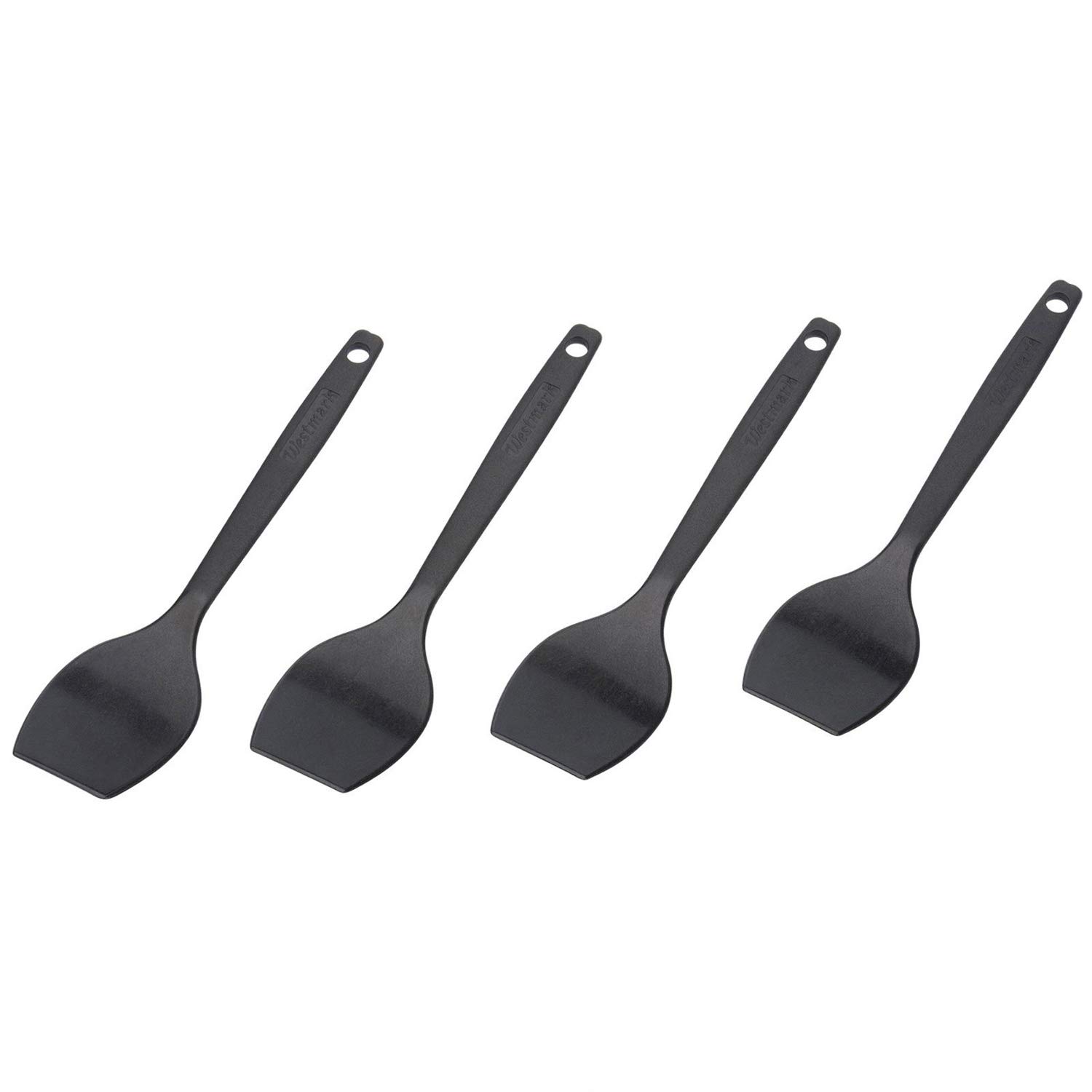 Westmark Set of 4 Raclette Scrapers, Mini spatulas, Length: 16.6 cm, Plastic, Gourmetta, Black, 20452270