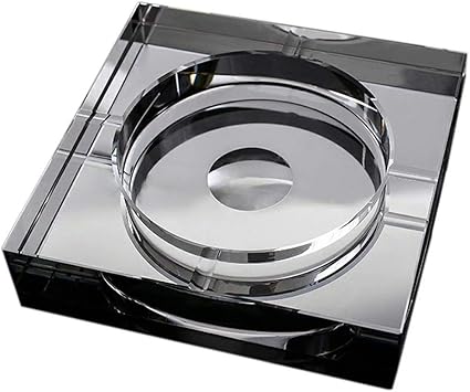 Amazon 灰皿 スクエア 25cm 高級 クリスタル ガラス 業務用 はいざら 卓上 おしゃれ灰皿 モダン 父の日 贈り物 店舗 キャバクラ 葉巻 アイコス 電子タバコ インテリア アッシュトレイ クリスタルガラス 灰皿 ブラック Osona Osona インテリア