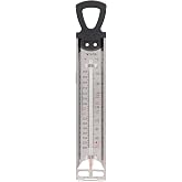 Taylor Candy and Deep Fry Thermometer Pan Clip 12-Inch Stainless Steel | Precise Heat Tracking, Measures 100 to 400 Degrees, Ideal for Confections &amp; Hot Oil, Secures to Most Cooking Pots