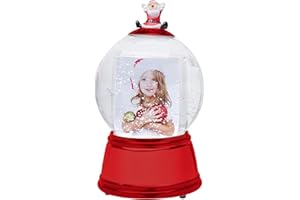 Fine Photo Gifts 2" x 2.875" Santa Photo Snow Globe with Red Base