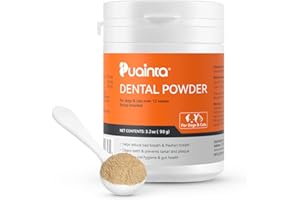 PUAINTA Dog Teeth Cleaning Powder - Dog Dental Powder for Breath Freshener - Targets Tartar & Plaque - Cat Dog Dental Care - All Breeds & Sizes