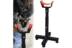 EPICHORIZON Adjustable Farrier Stand Metal Hoof Stand Hoof Stand for Horses Hoof Jack Farrier Stand Equine Trimming Shoeing Barefoot Horse Hoof Trimming Tools Veterinary Instruments Grip Hoof Care Tools