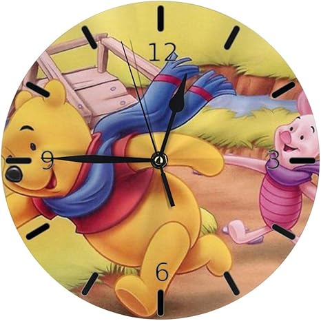 Amazon Co Jp くまのプーさんが引いていますピグレット 掛け時計 円形 シンプル 静音 おしゃれ 高級感 フレームなし インテリア 壁掛け時計 置き時計 ホーム キッチン