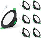 ALUSSO 6 pack 7W LED Downlights 3000K 4000K 6500K Dimmable IP65 view 1