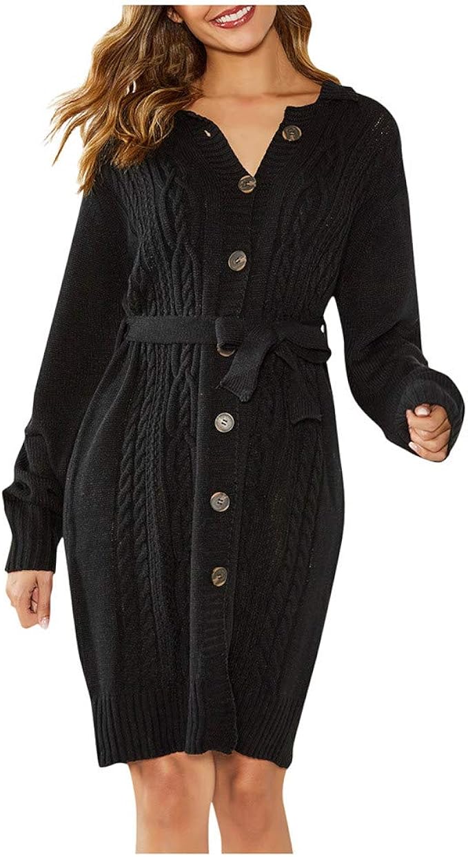 sweater button down dress