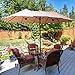 SUPERJARE 14 Ft Outdoor Patio Umbrella, Extra Large Double-Sided Design with Crank, 100% Polyester Fabric - Beige