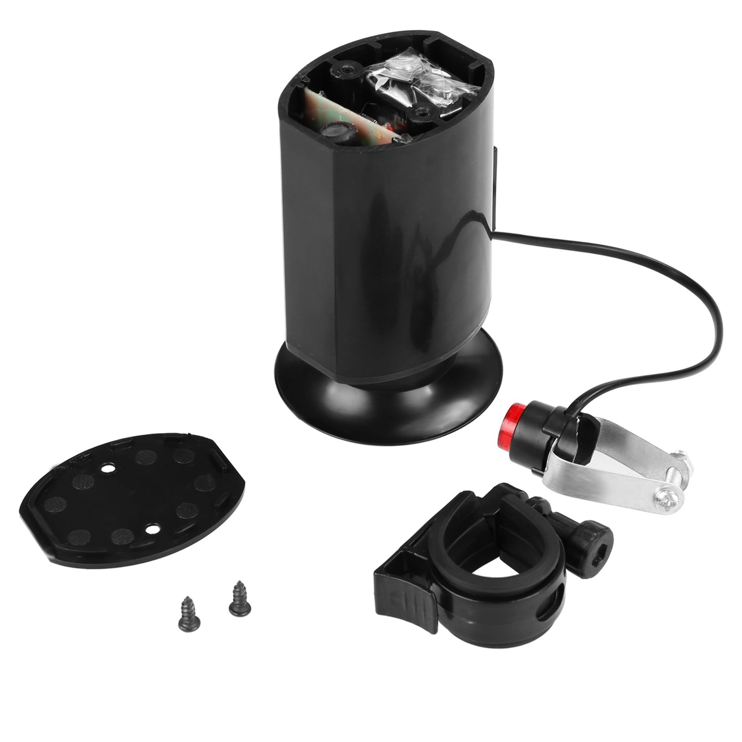 Electric Horn for Bike, Outdoor Riding 6 Sound Electric Bike Bicycle Horn Loud Bell Ring Siren Alarm Speaker System with Non-Slip Clips for Bike Rider, Kids and Adults Black