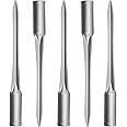 ECOOPTS 5 Pack Aluminum Fence Post Anchor Ground Spike, 1-5/16" Inner Diameter Round Pole Sleeves for Backyards Gardens Yards Porches Grass Clay Dirt