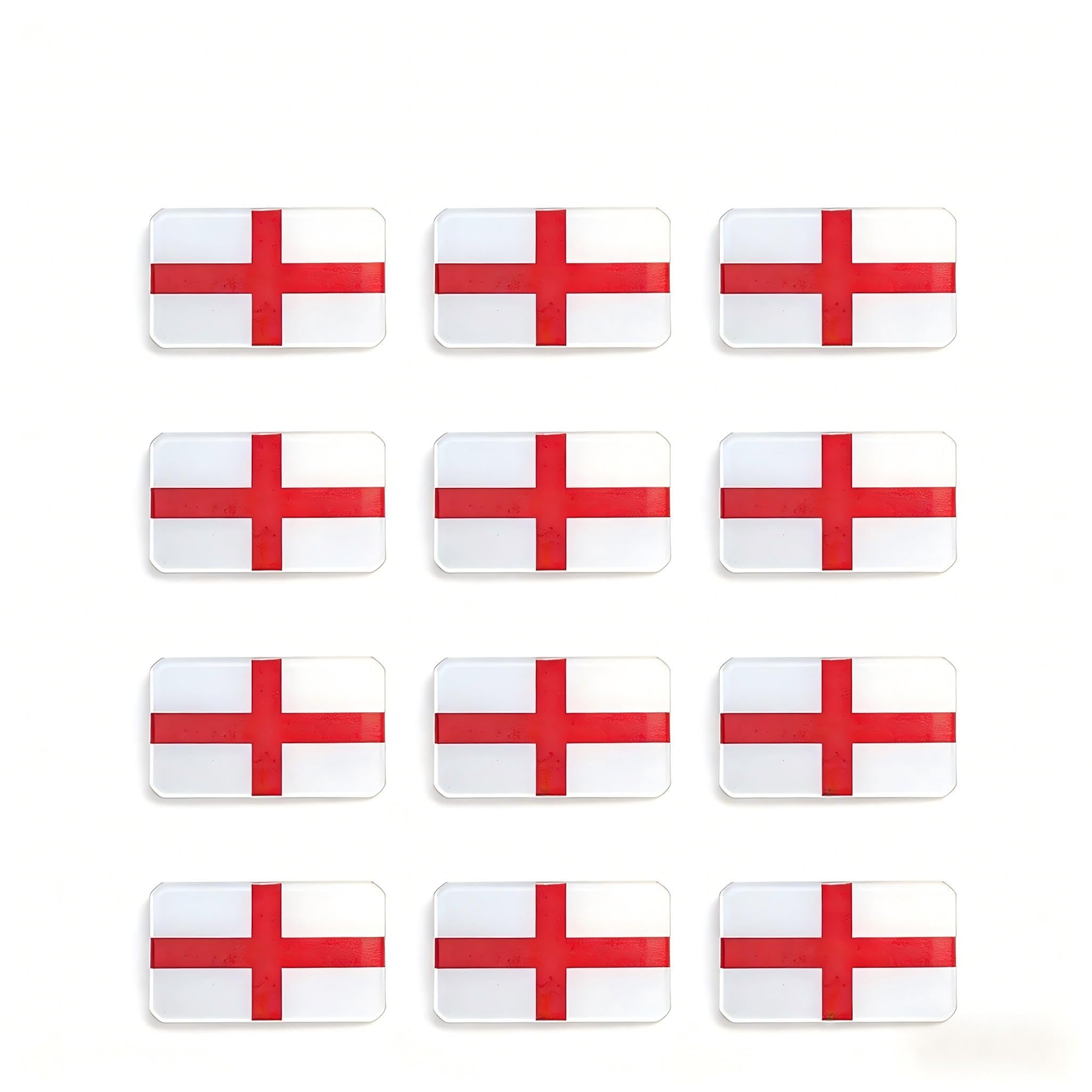 Pack of 12 England Flag Pin Badges, St. George's Flag Lapel pins, acrylic material