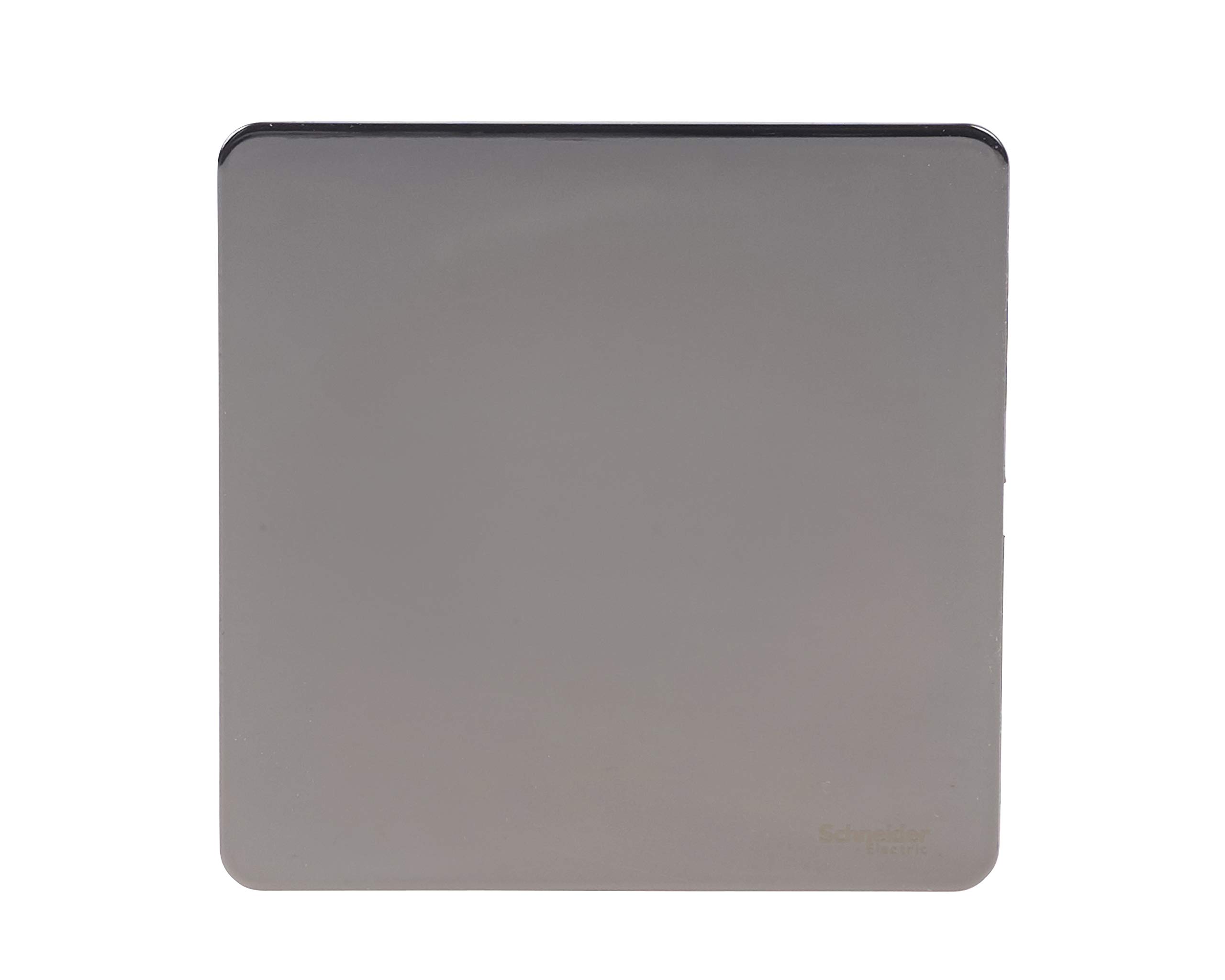Schneider Electric Ultimate Screwless Flat Plate - Single Blanking Plate, GU8410BN, Black Nickel