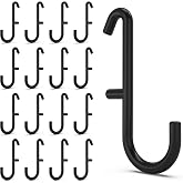 BFPeaky Black Pegboard S Hooks for IKEA SKADIS, 16 Pack | Compatible with IKEA SKADIS Pegboard, Rust Resistant Steel Hooks, 18 lb Load Capacity for Kitchen, Office, Craft