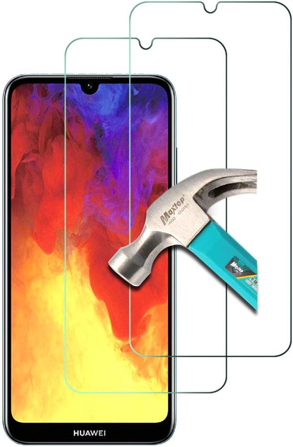 AFGLASS 2Pack， Compatible with Huawei Y6 2019 Screen Protector, Tempered Glass for Y6 2019, Anti Scratch，9H Hardness，Easy to install